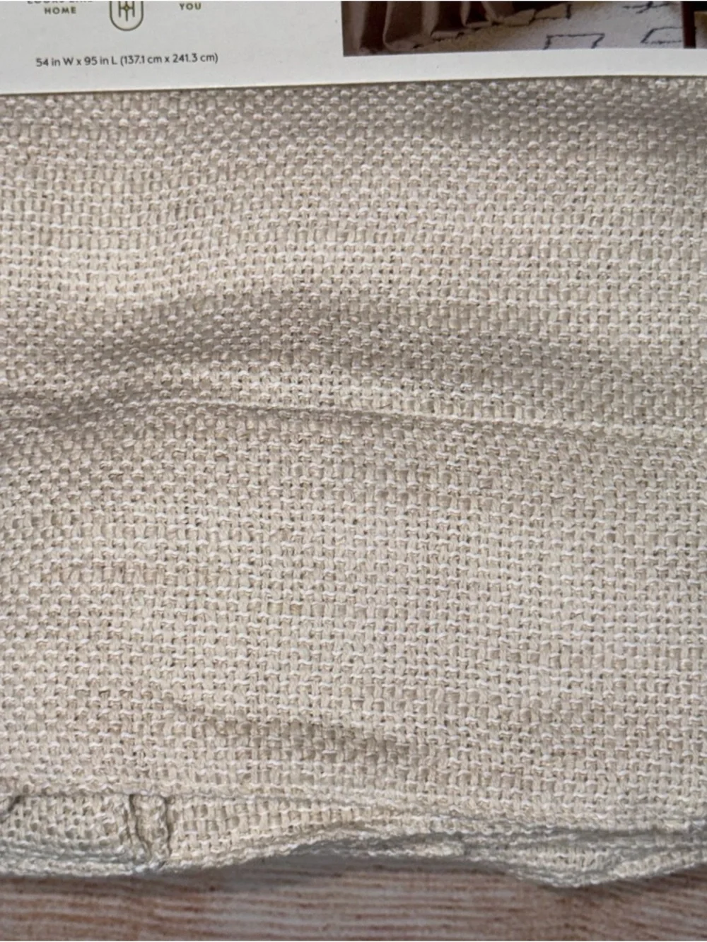 54”x95” Threshold Light Filtering Textured Window Curtain Panel in Cream NWT